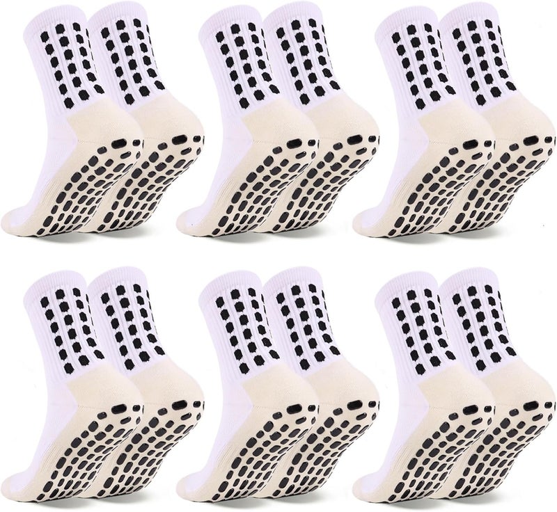 Barrlves Store 6 Pairs Grip Soccer Socks Colorful Non Slip Sports Football Basketball Hospital Yoga Socks for Men Women - Image 1
